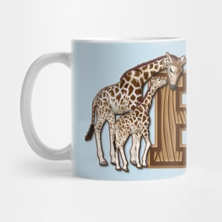 Mom and Baby Giraffe Monogram H Mug